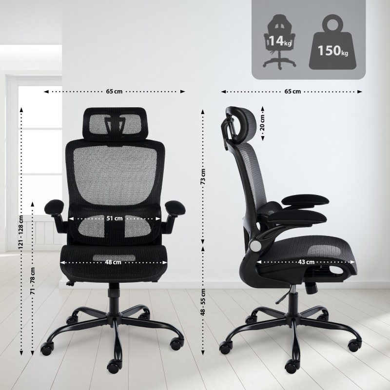 Silla de oficina negra Kaylee