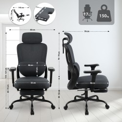 Silla de oficina Leesburg negra/negra