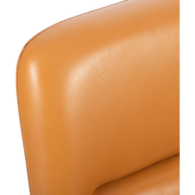 Silla de oficina Hilda, piel auténtica, color marrón