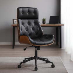 Silla de oficina Martil nogal/negro
