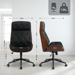 Silla de oficina Martil nogal/negro