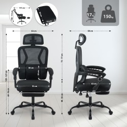 Silla de oficina negra Liberton