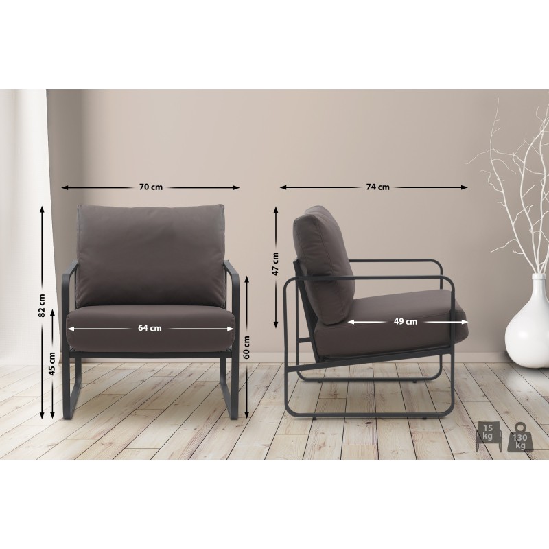 Chaise longue Manea en piel artificial.