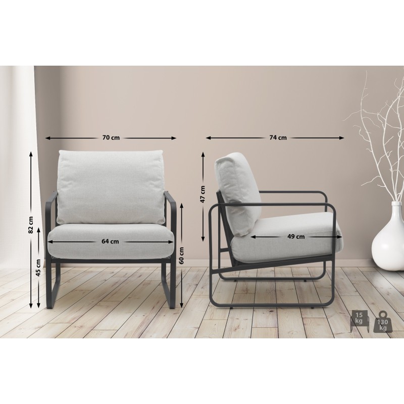 Sillón de tela Manea