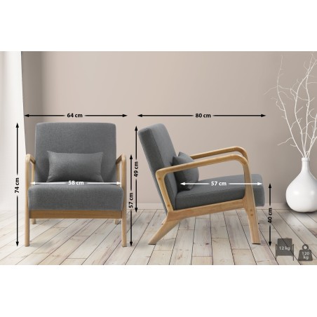 Sillón de tela Hibbing