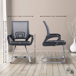 Silla de visita gris Eureka