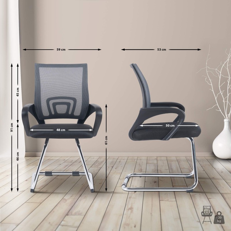 Silla de visita gris Eureka