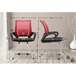 Silla de visita roja Eureka