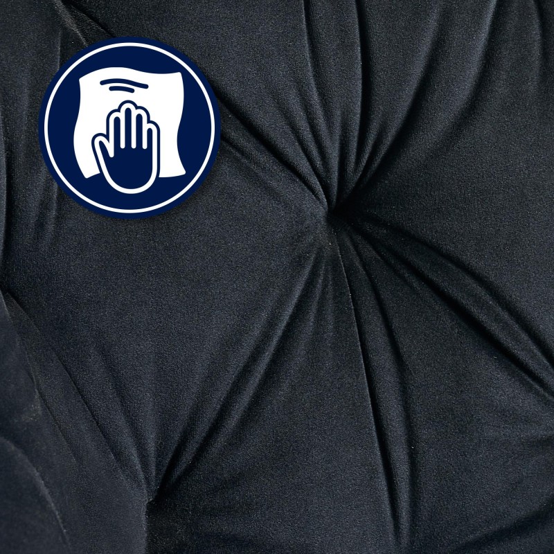 Silla de visita Cassis en terciopelo negro