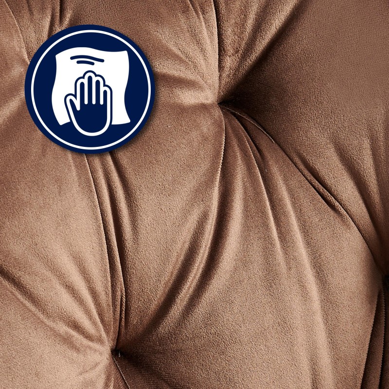 Silla de visita Cassis de terciopelo marrón