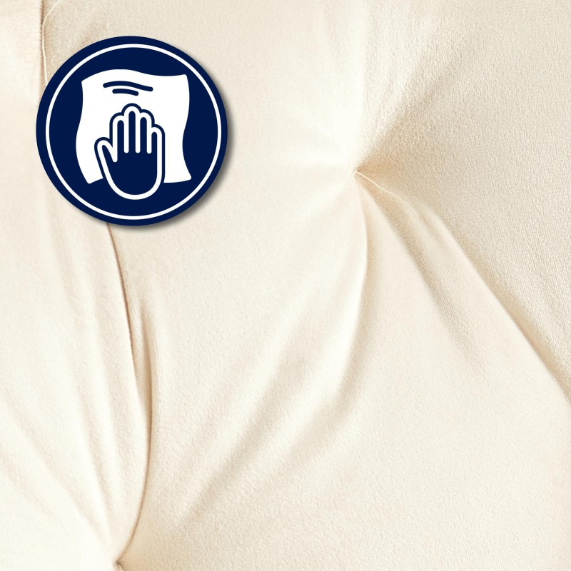 Silla de visita Cassis en terciopelo color crema