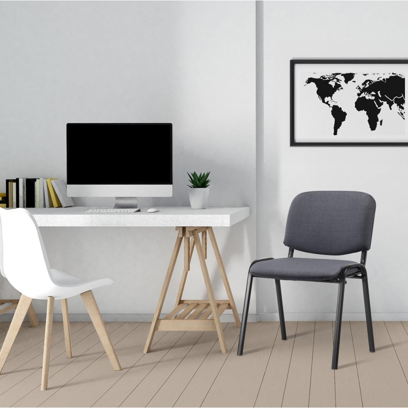 Silla de visita Ken en tela gris