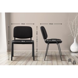 Silla de visita Ken en tela negra