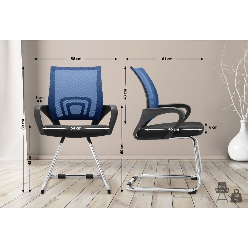 Silla de visita azul Eureka