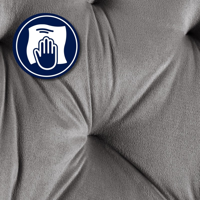 Silla de visita Cassis en terciopelo gris oscuro