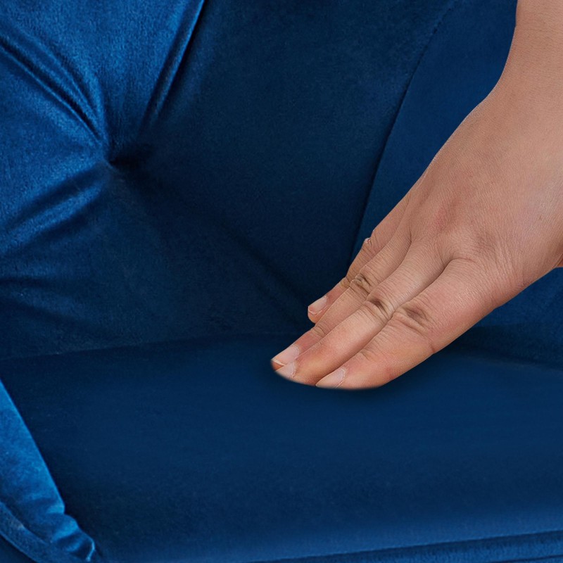 Silla de visita de terciopelo azul Cassis