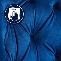 Silla de visita de terciopelo azul Cassis