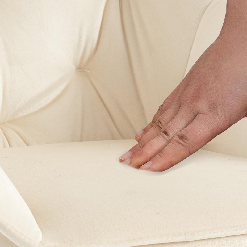 Silla de visita Cassis en terciopelo color crema