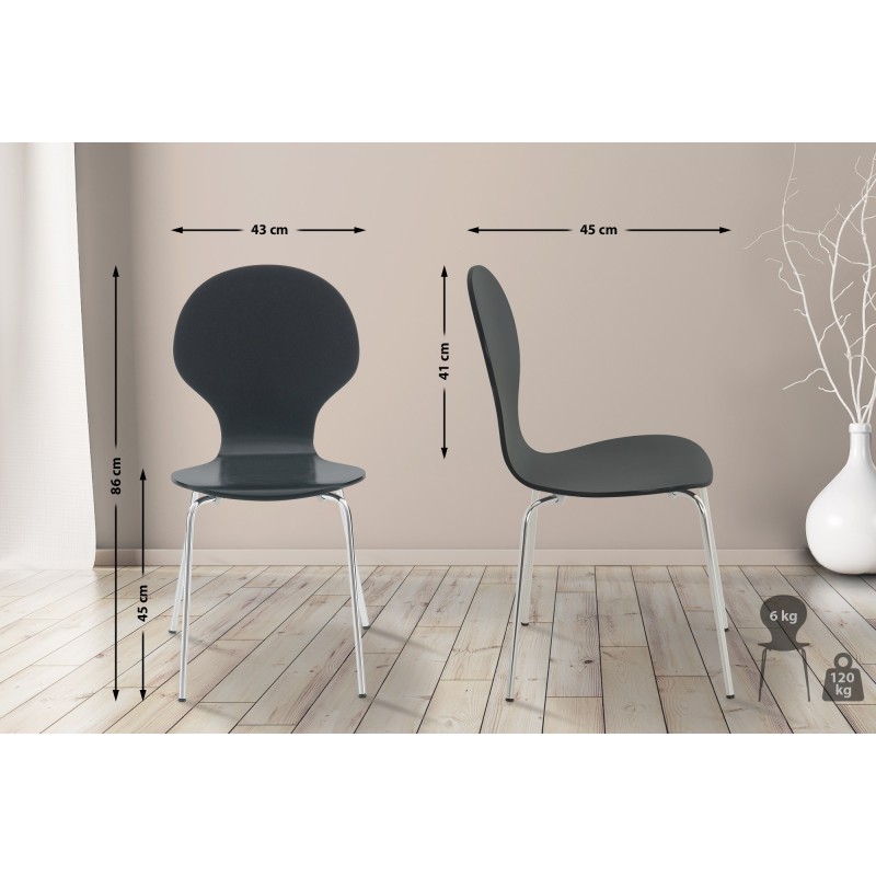 Juego de 2 sillas de visita Diego negras