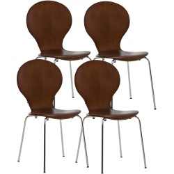 Juego de 4 sillas de visita Diego color marrón