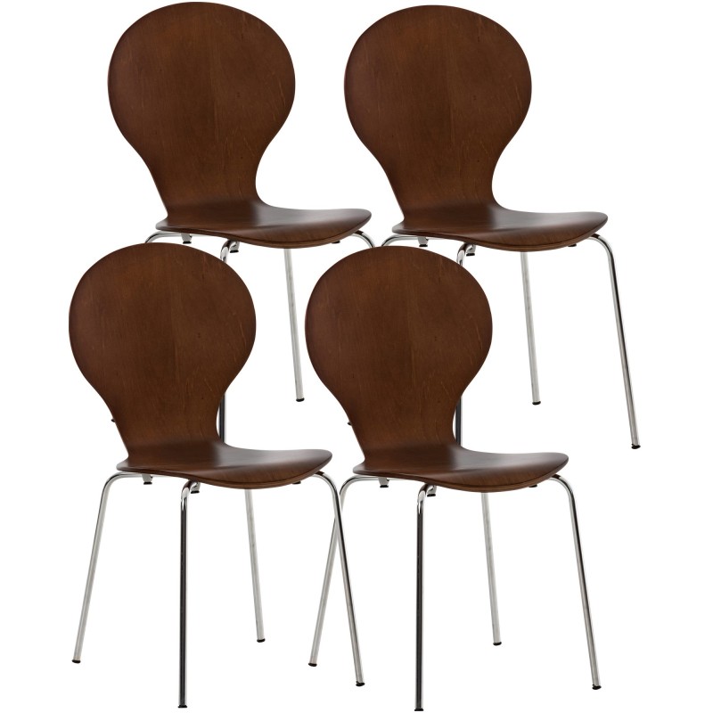 Juego de 4 sillas de visita Diego color marrón