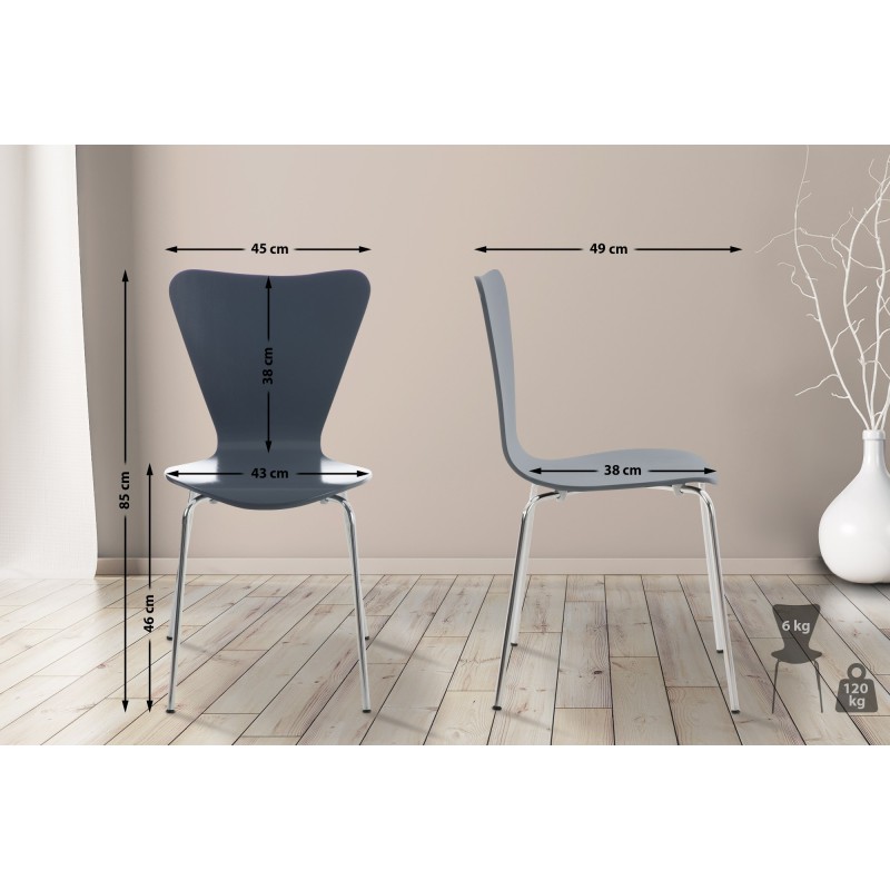 Silla de visita gris Calisto