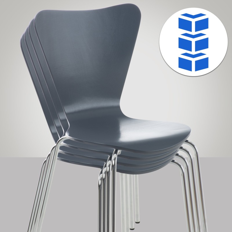 Silla de visita gris Calisto