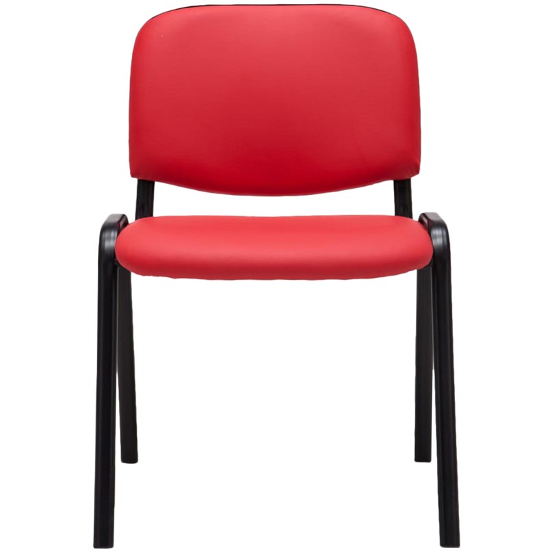 Silla de visita Ken en piel sintética roja