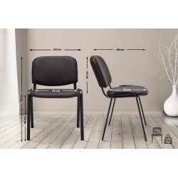 Silla de visita Ken en piel sintética marrón