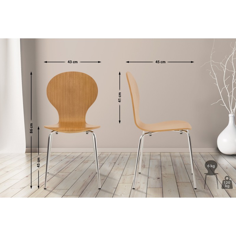 Juego de 2 sillas de visita Diego de roble