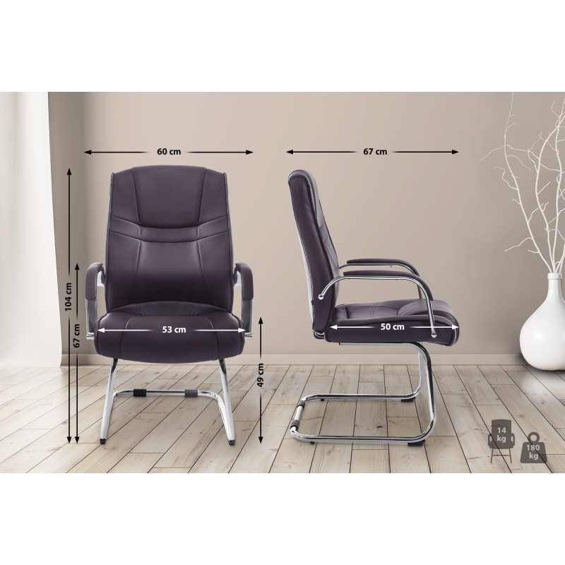 Silla de visita marrón Attila