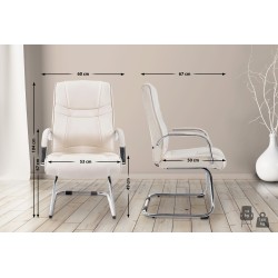 Silla de visita Attila color crema