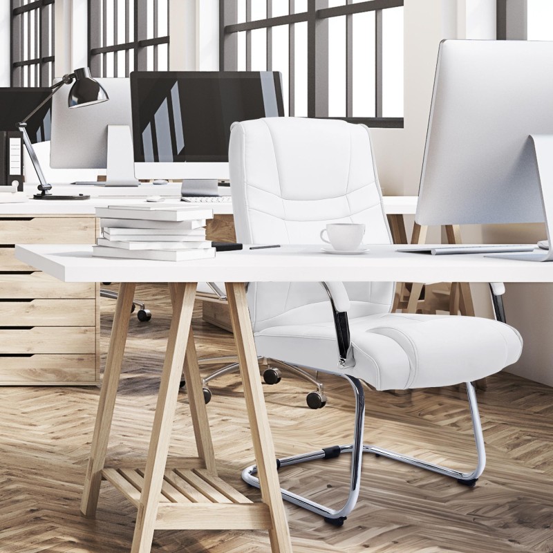 Silla de visita blanca Attila