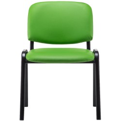Silla de visita Ken en piel sintética verde