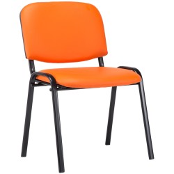 Silla de visita Ken en piel sintética color naranja