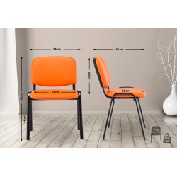 Silla de visita Ken en piel sintética color naranja