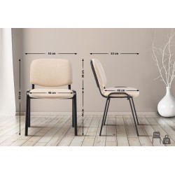 Silla de visita Ken en tela color crema