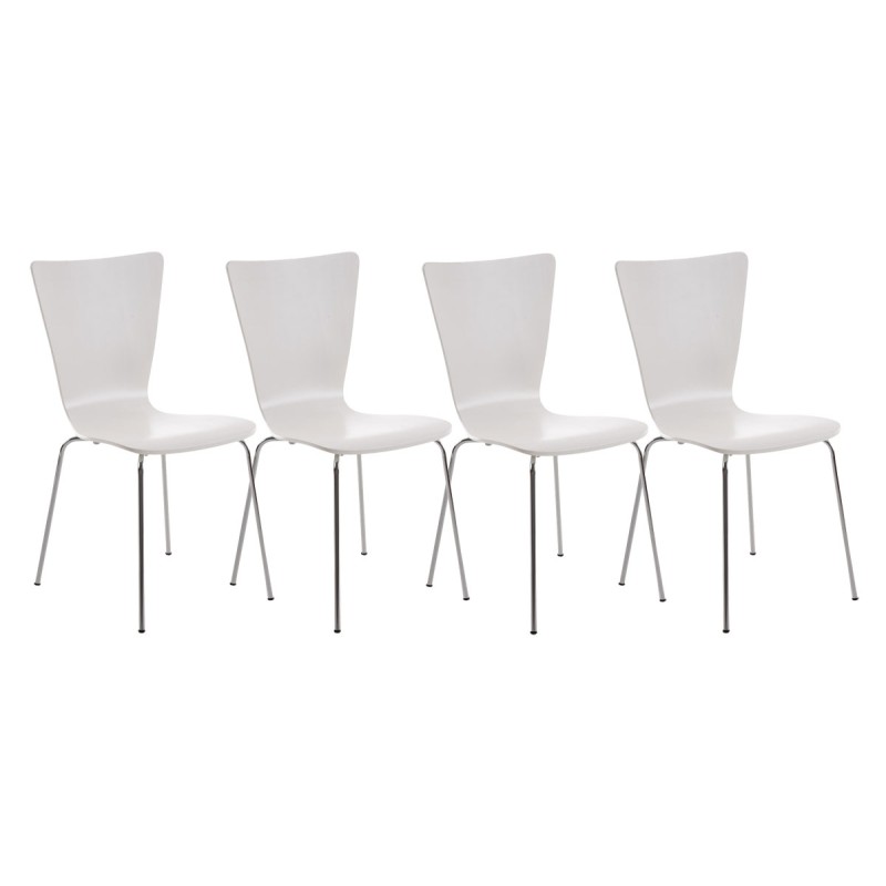 Juego de 4 sillas de visita Aaron blancas