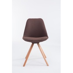 Silla de visita Toulouse en tejido Natura, redonda, marrón