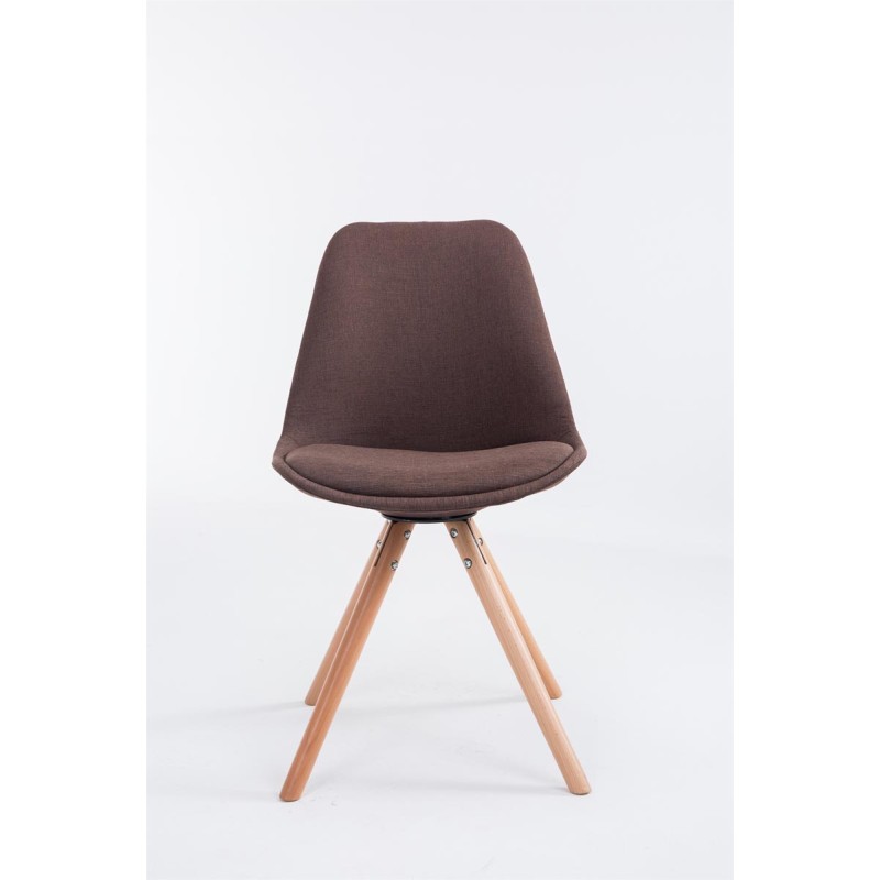 Silla de visita Toulouse en tejido Natura, redonda, marrón