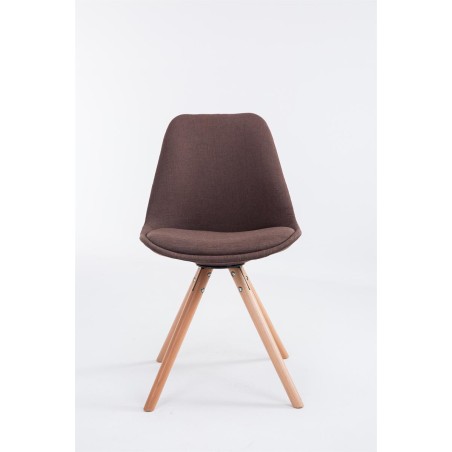 Silla de visita Toulouse en tejido Natura, redonda, marrón