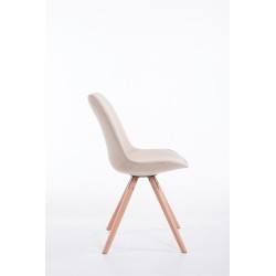 Silla de visita Toulouse en tejido Natura, redonda color crema