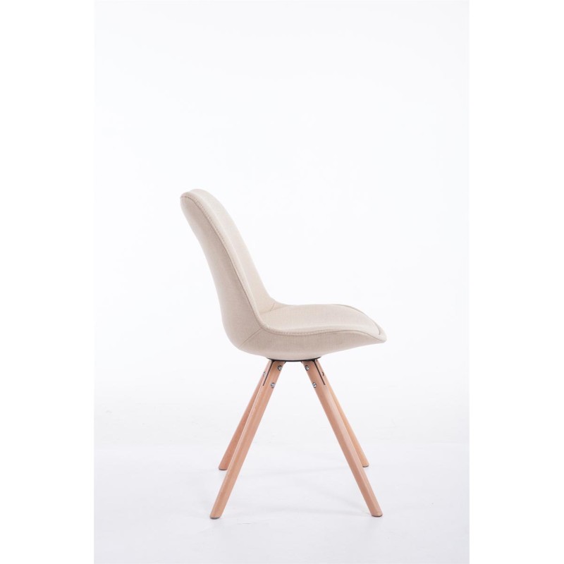 Silla de visita Toulouse en tejido Natura, redonda color crema