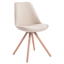 Silla de visita Toulouse en tejido Natura, redonda color crema