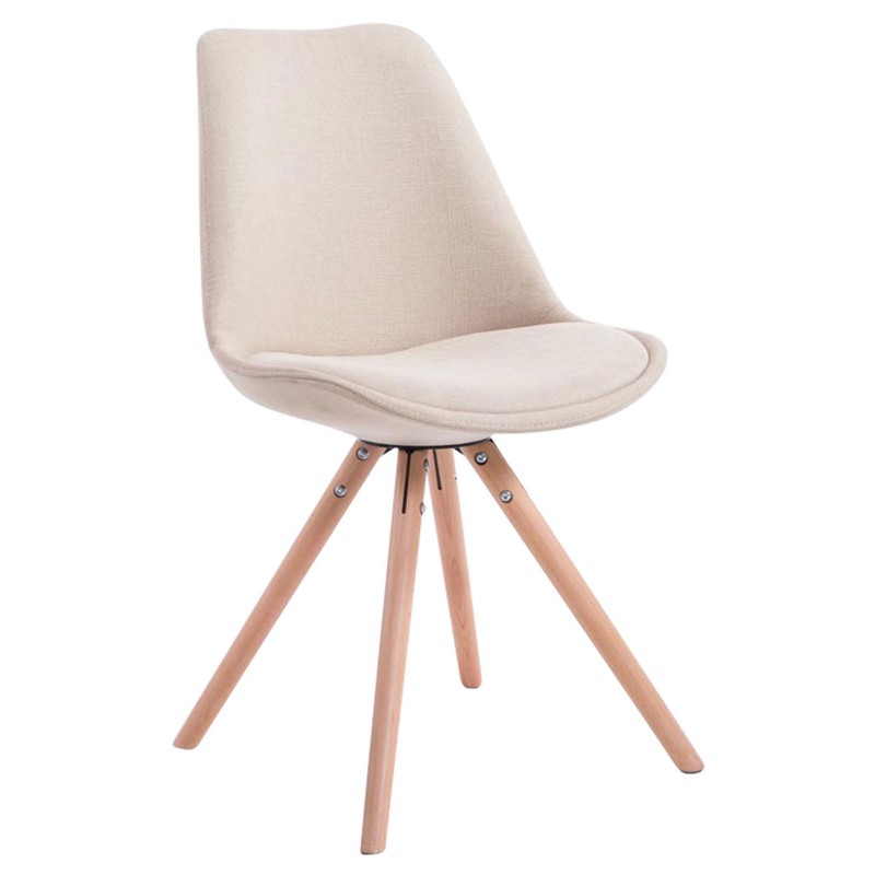 Silla de visita Toulouse en tejido Natura, redonda color crema