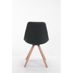 Silla de visita Toulouse en tejido Natura, redonda, gris oscuro