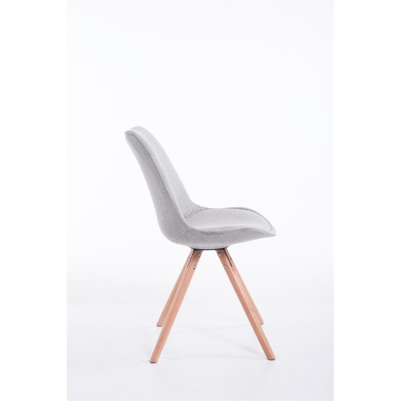 Silla de visita Toulouse en tejido Natura, redonda, gris