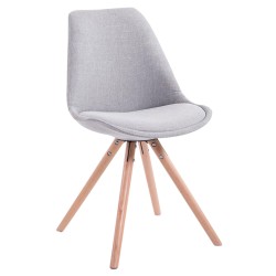 Silla de visita Toulouse en tejido Natura, redonda, gris