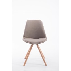 Silla de visita Toulouse en tejido Natura, redonda, color topo