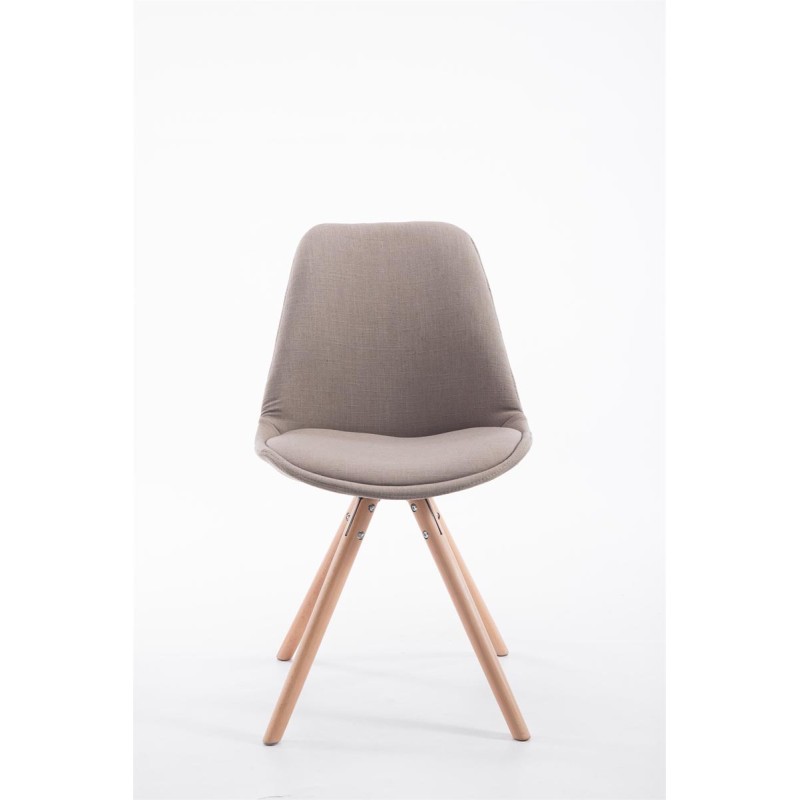 Silla de visita Toulouse en tejido Natura, redonda, color topo